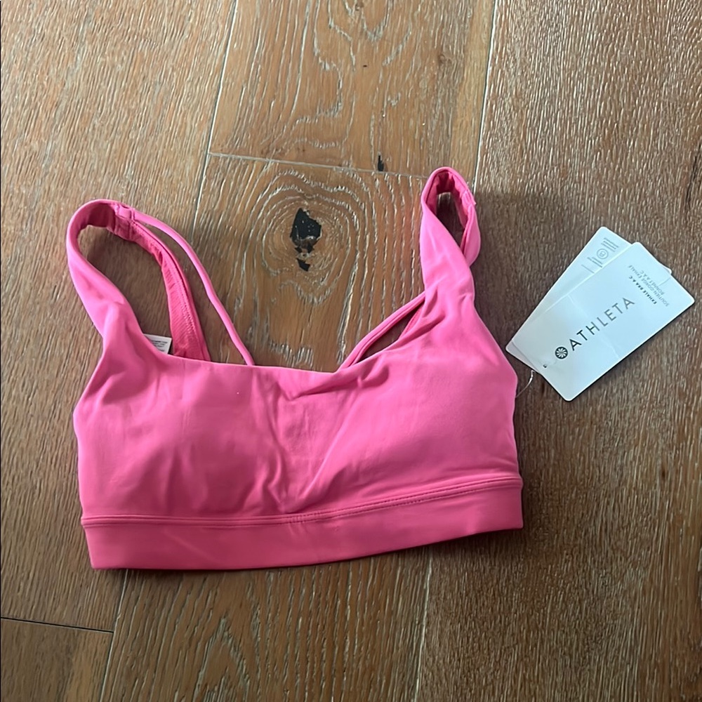 Athleta Pink Strappy Sports Bra New With Tags